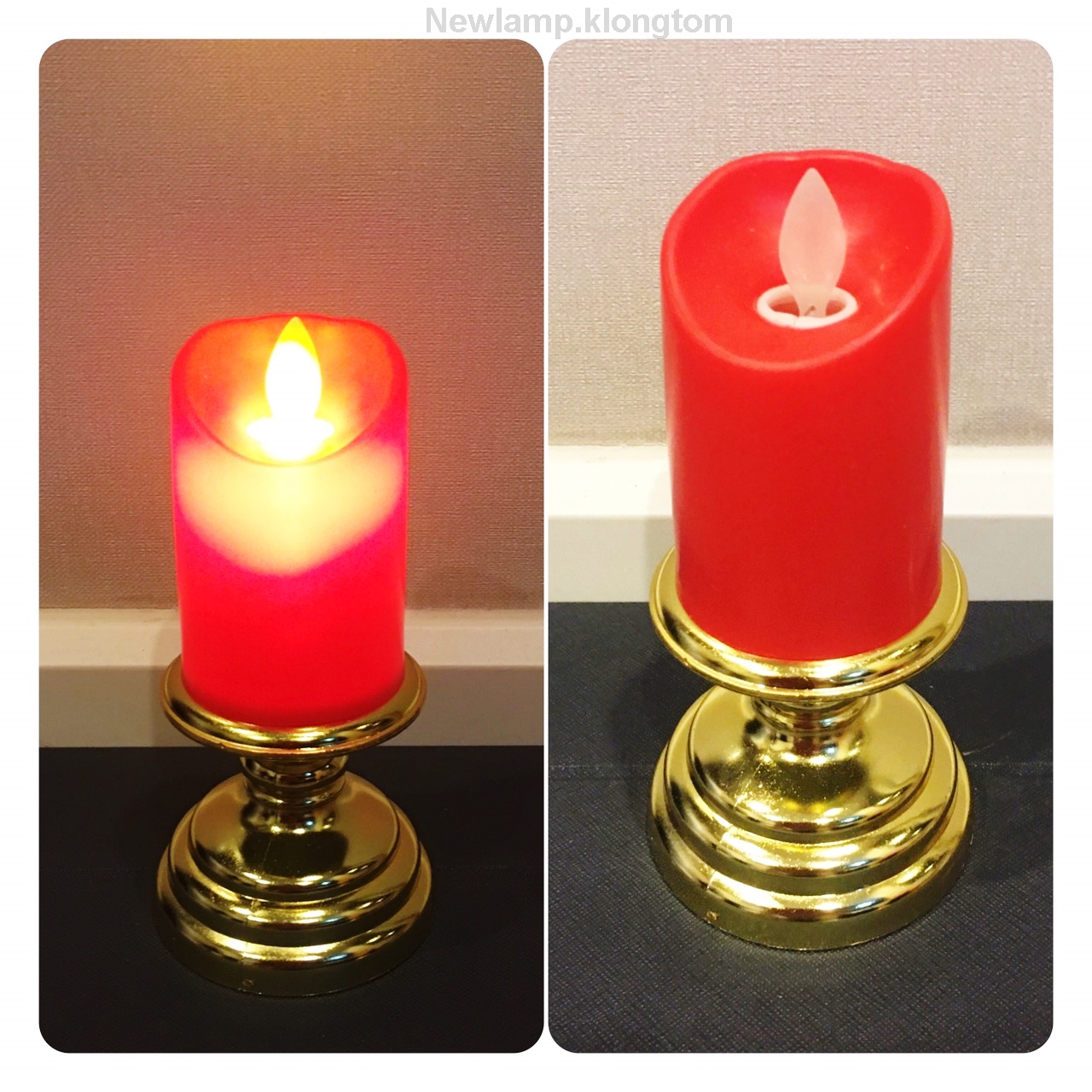 เชิงเทียนใส่ถ่าน สูง 6" เส้นผ่าศูนย์กลาง 2“ มีสีแดง เหลือง ขาว