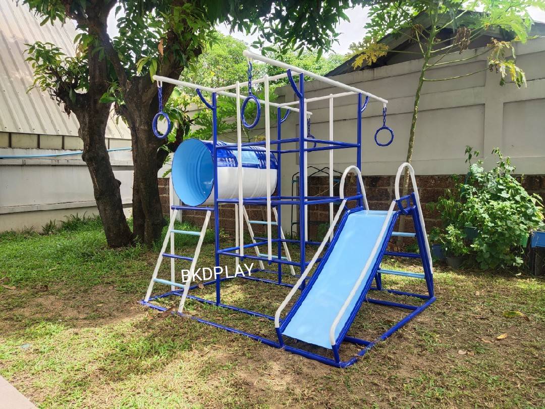บาร์ปีนป่ายอุโมงค์ลอดกระดานลื่น, เครื่องเล่นสนามกลางแจ้ง , เครื่องเล่นสนามแบบเหล็ก,ชิงช้า,สไลเดอร์,โยกเยกเหล็ก, ม้าหมุน, OutdoorPlayground, ราคาโรงงาน ขนาด 120x150x170 ซม.