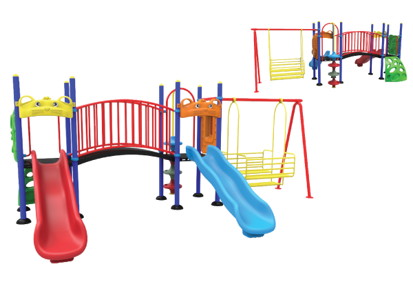 ชุดหอปีนป่าย+สไลด์ 80+ชิงช้ากระเช้า เครื่องเล่นสนาม กลางแจ้ง เหล็ก, สไลเดอร์ ของเล่น สั่งทำ 15-20 วัน