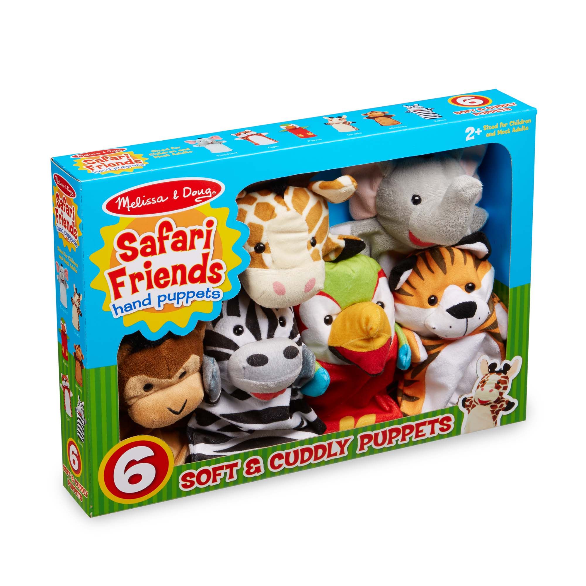 ของเล่นอเมริกา,ชุดหุ่นมือ 6 ตัว ,รุ่นซาฟารี ,ทำจากผ้าคุณภาพดี,Safari Buddies Hand Puppets ,ของเล่นเสริมพัฒนาการ