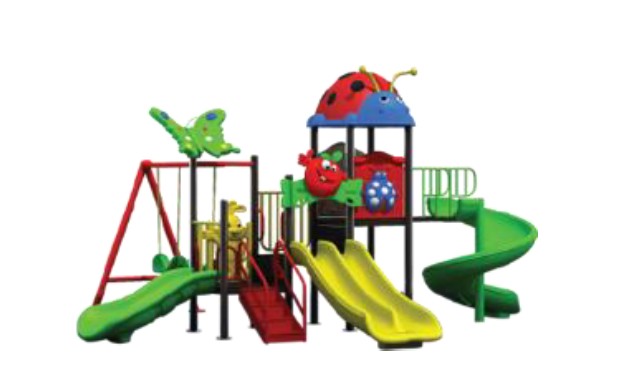 เครื่องเล่นสนาม กลางแจ้ง-ในร่ม ชุด เต่าทองน้อยสีแด ,กระดานลื่น สไลเดอร์ ของเล่น,ครุภัณฑ์สนามเด็กเล่น, สพฐ,โครงการโรงเรียนประชารัฐ,ศูนย์พัฒนาเด็กเล็กขนาด 420x460x250เซนติเมตร