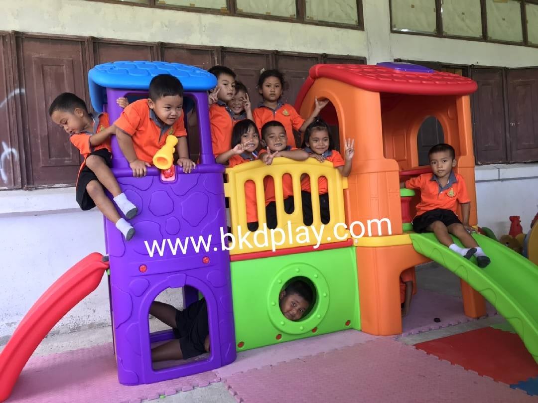 บ้านน้อยสองชั้นหลากสี ,บ้าน2ชั้น บ้านสไลเดอร์ ของเล่นเด็ก,พร้อมส่ง ราคาโรงงาน