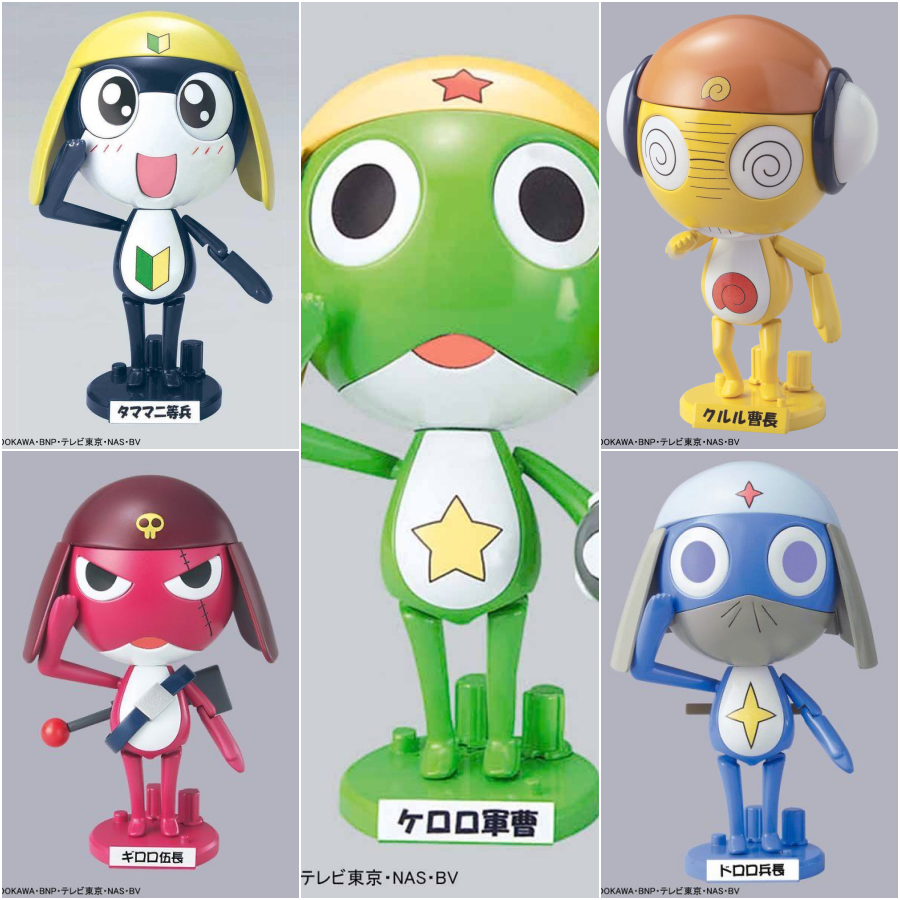Keroro Set (แบบประกอบ) ของแท้ JP - Plamo Collection Bandai [โมเดล Keroro] (5 ตัว)