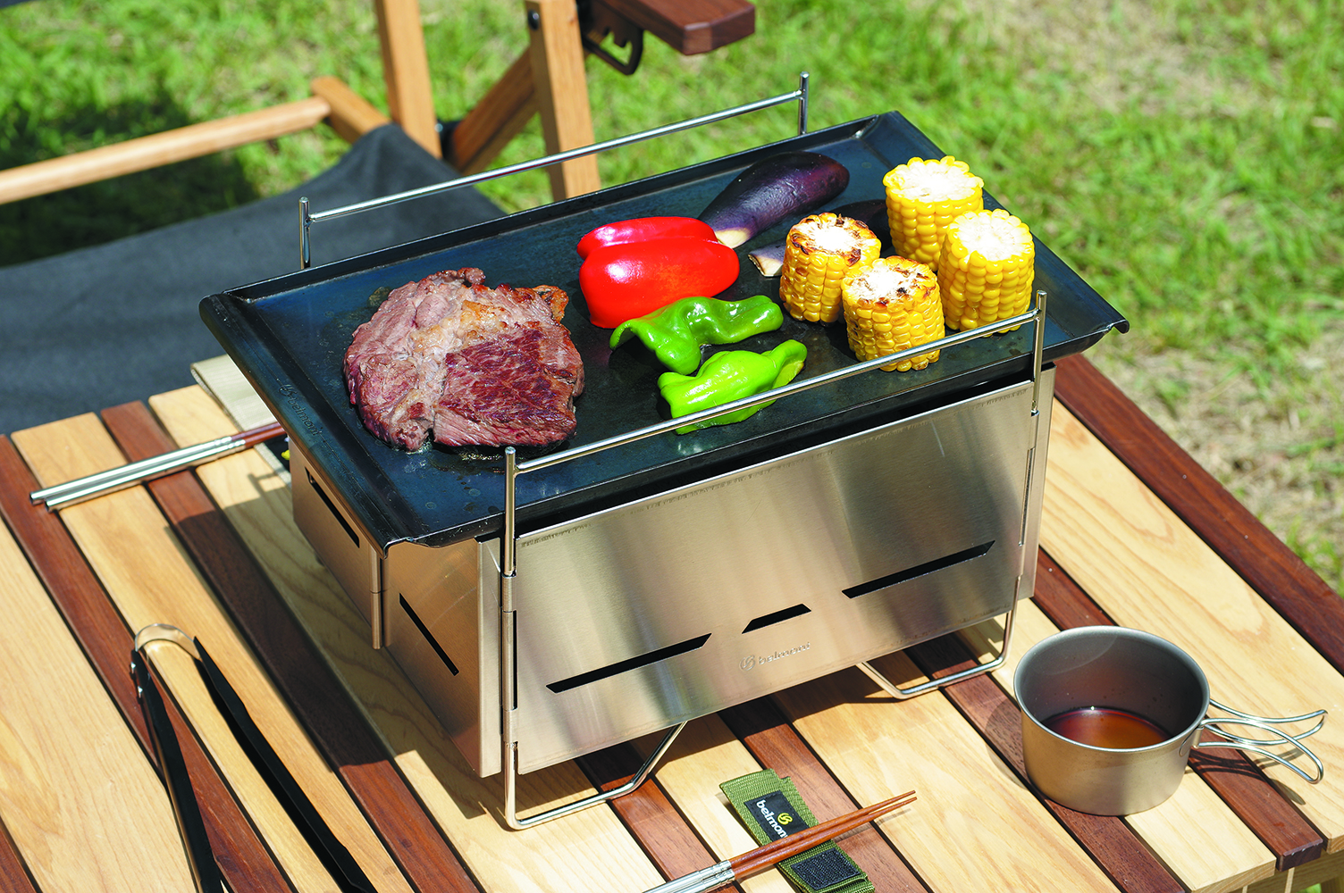 Stainless Steel Folding Grill เตาฟืน