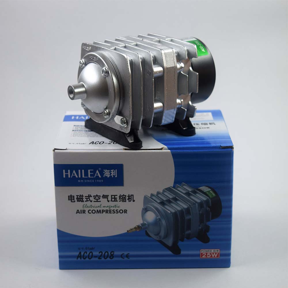 ปั้มออกซิเจน เติมอากาศ HAILEA รุ่น ACO-208 กำลังไฟ 25 Watt ต่อใช้งานได้ขั้นต่ำ 6 หัว