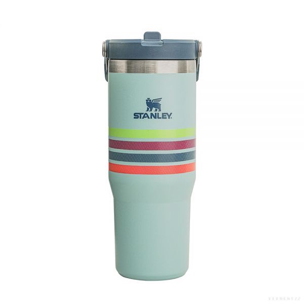 Varsity Iceflow™ Flip Straw Tumbler 30Oz Seafoam Stripe