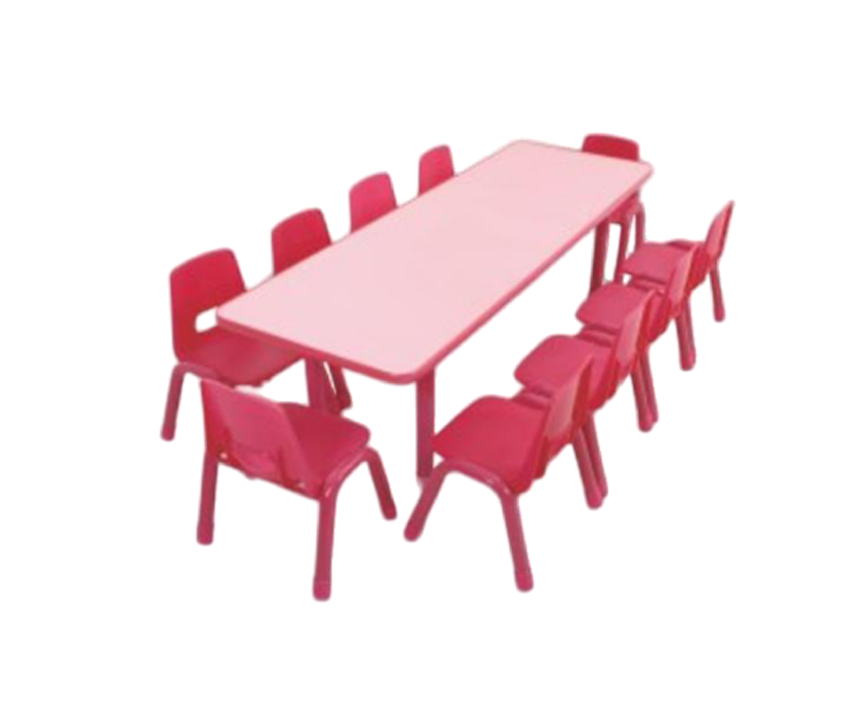 ชุดโต๊ะสี่เหลี่ยมผืนผ้า แบบยาว SET A พร้อมเก้าอี้ 10 ที่นั่ง โต๊ะเก้าอี้นักเรียน,โต๊ะเด็ก,เก้าอี้เด็ก,อนุบาล-ประถม,โต๊ะกิจกรรม,โต๊ะพลาสติกขาเหล็ก,โต๊ะเขียนหนังสือเด็ก สั่งนำเข้า ขนาดโต๊ะ 60x180x37-56 ซม.