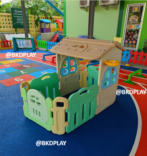 บ้านเด็กล้อมรั้ว มีคอกกั้น,บ้านเด็ก ,คอกกั้นเด็ก,บ้านพลาสติก บ้านสุนัข ของเล่น,พร้อมส่ง