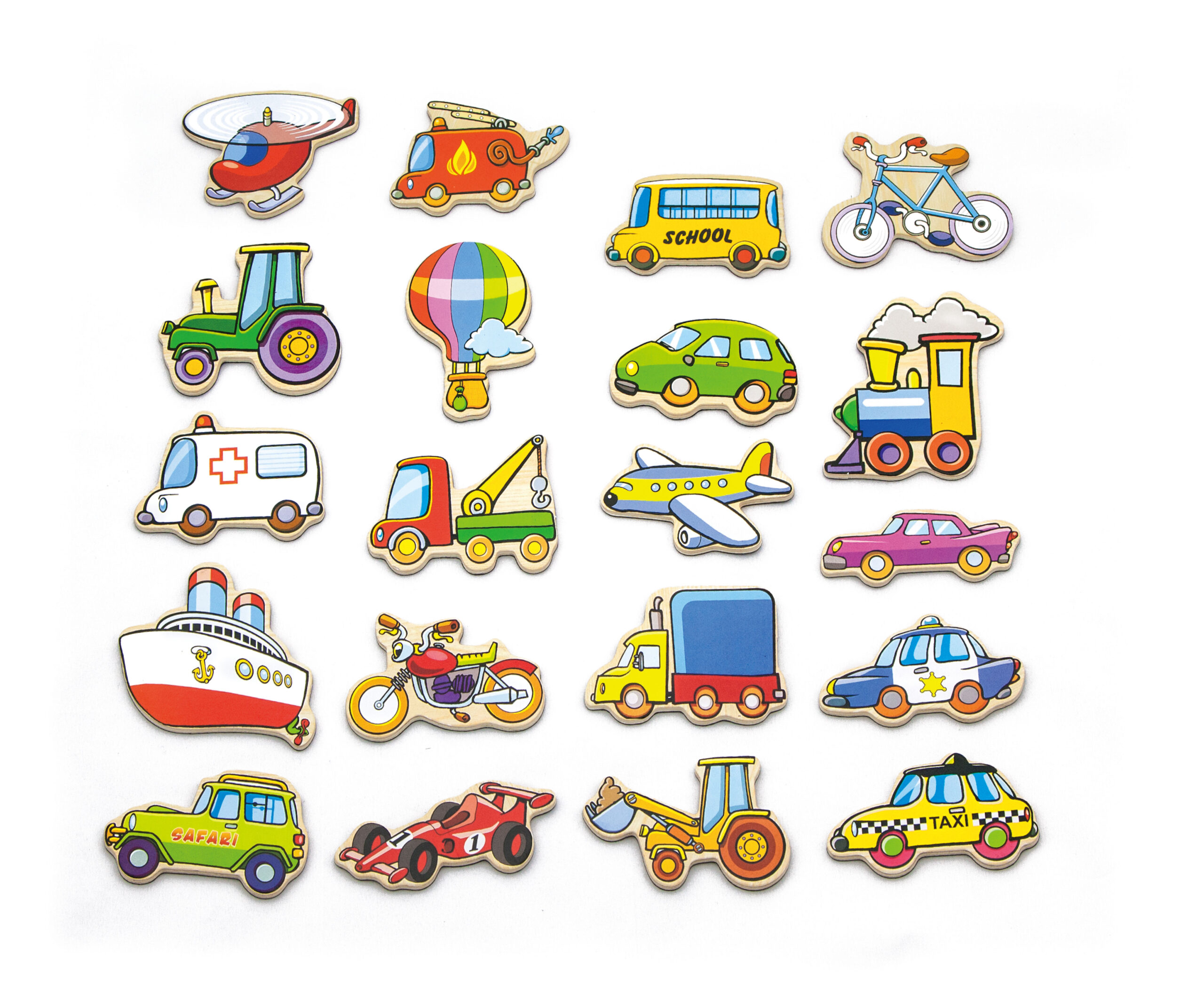 ชุดยานพาหนะแถบแม่เหล็กทางบก ทางน้ำ และทางอากาศไม้ แถบแม่เหล็ก จำนวน 20 ชิ้น สื่อการสอนอนุบาล,ปฐมวัย,ของเล่นเสริมพัฒนาการ, ของเล่นเสริมทักษะ