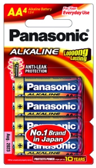 ถ่าน ALKALINE [PANASONIC] AA LR6T/4B (4ก้อน/แพ็ค)