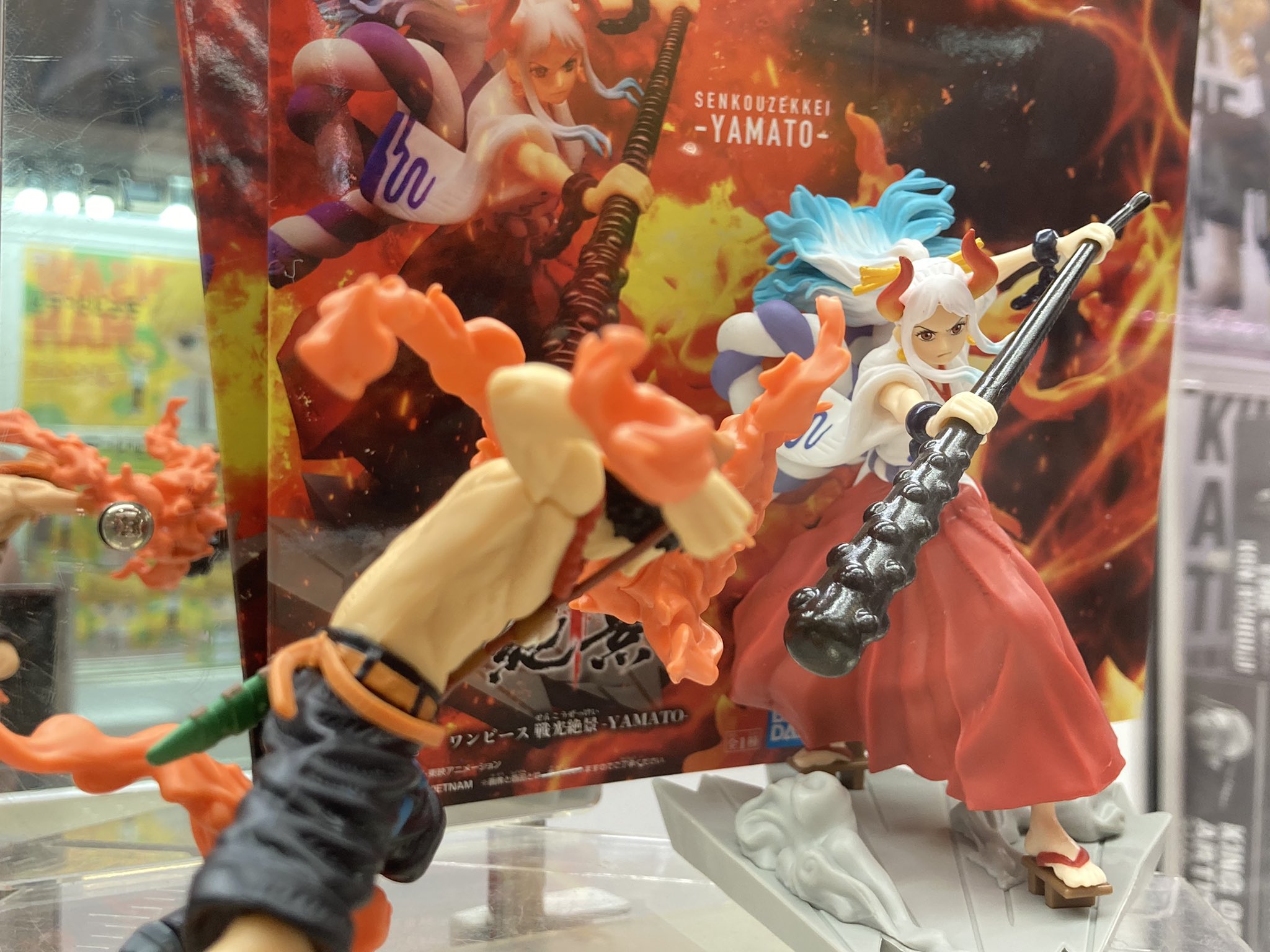 Yamato VS Ace ของแท้ JP แมวทอง - Senkouzekkei Banpresto [โมเดลวันพีช] (2 ตัว)