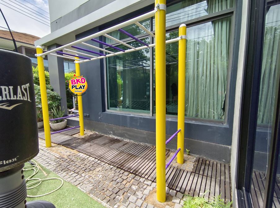 เครื่องออกกำลังกาย กลางแจ้ง ชุดอุปกรณ์ บริหารแขน หน้าอก หัวไหล่ แบบบาร์โหน เหนือศรีษะ F-LS-50 ลานกีฬา อเนกประสงค์ สนามกีฬา ขนาด ก.91 x ย.300 x ส.245 ซม.