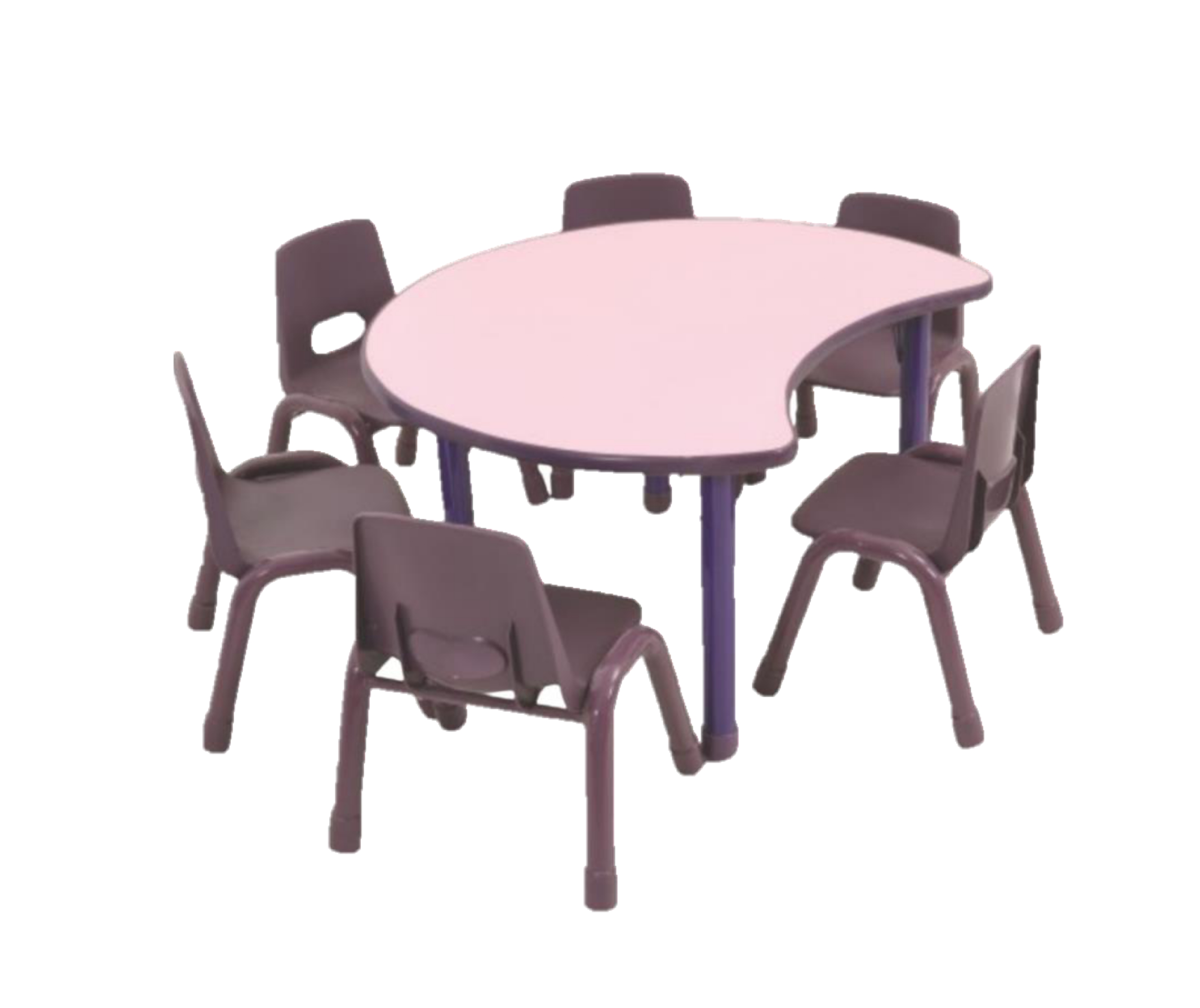 ชุดโต๊ะพระจันทร์ยิ้ม SET A พร้อมเก้าอี้ 6 ที่นั่ง โต๊ะเก้าอี้นักเรียน,โต๊ะเด็ก,เก้าอี้เด็ก,อนุบาล-ประถม,โต๊ะกิจกรรม,โต๊ะพลาสติกขาเหล็ก,โต๊ะเขียนหนังสือเด็ก สั่งนำเข้า ขนาดโต๊ะ เส้นผ่านศูนย์กลาง 100 ซม. ความสูง 48-56 ซม.