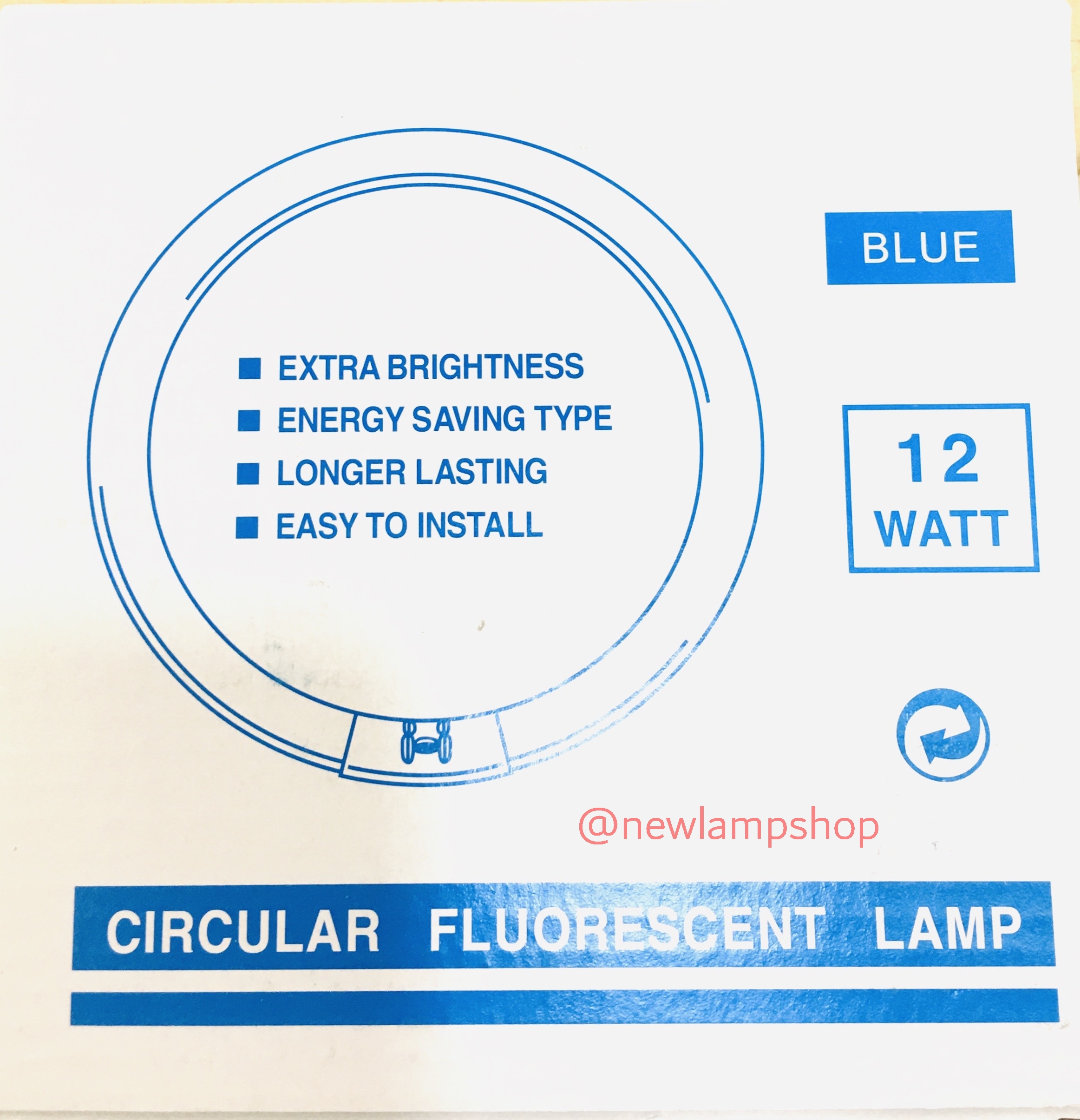 หลอดนีออนกลม ไฟรถ T4 12W สีน้ำเงิน เส้นผ่าศูนย์กลาง 11 Cm 12V