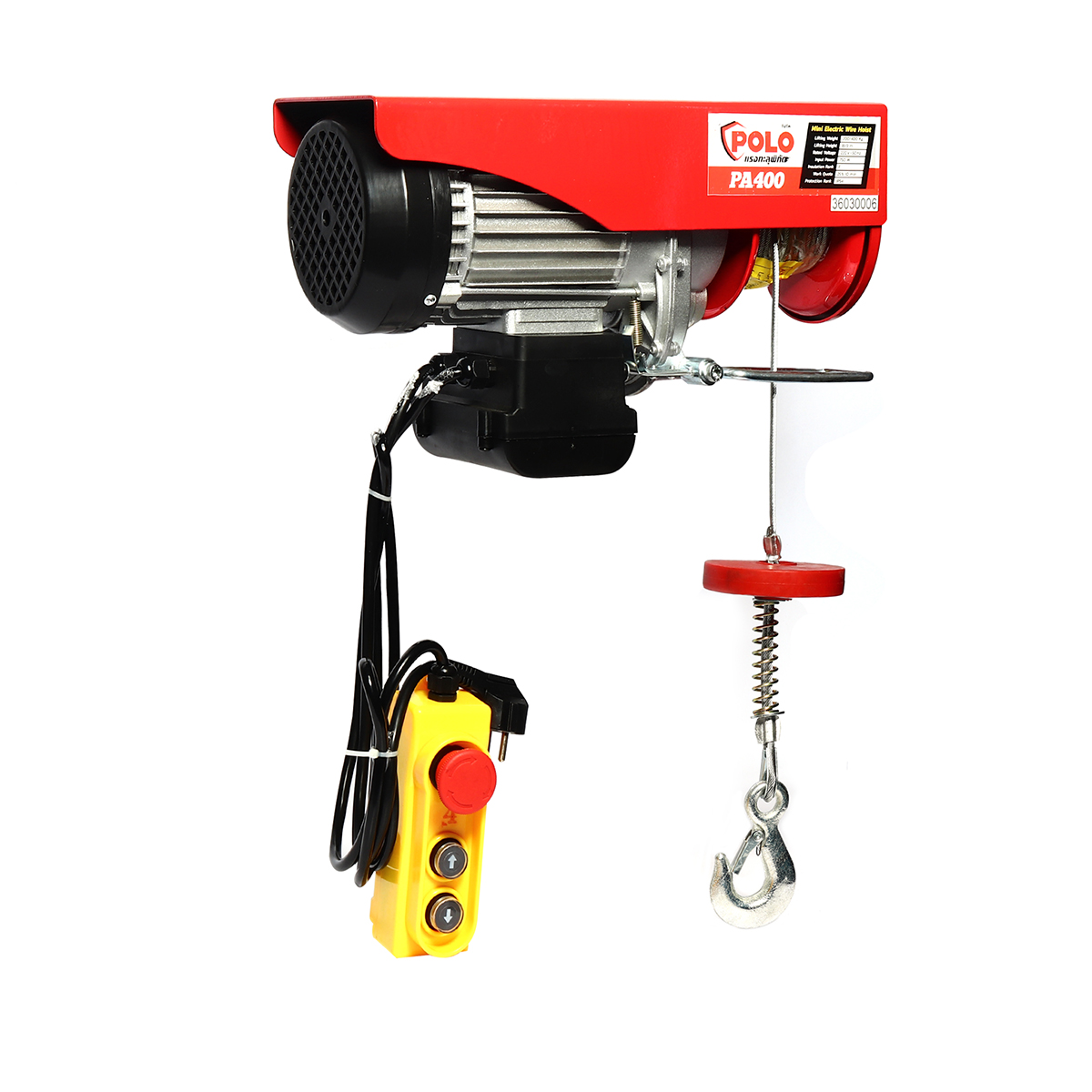 400 กก. รอกสลิงไฟฟ้า POLO Mini Electric wire hoist ใช้ได้ทั้งตะขอเดี่ยวและคู่ (ดูสเปค) 750W. 220V.