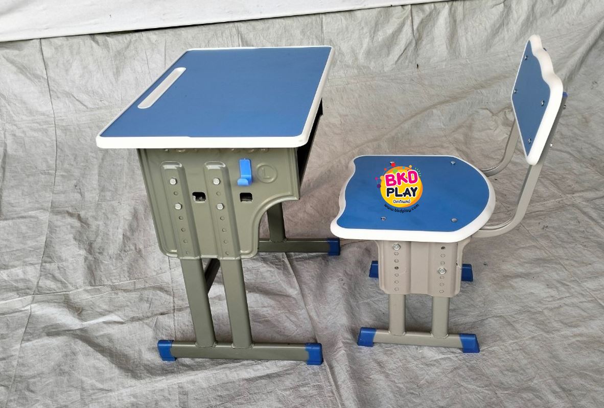 ชุดโต๊ะอนุบาล-ประถม ชุดโต๊เก้าอี้เรียนเดี่ยว ปรับระดับได้ ขาคู่ นักเรียนประถม, โต๊ะเรียนเดี่ยว โต๊ะนักเรียนประถม-มัธยม โต๊ะเขียนหนังสือ เฟอร์นิเจอร์เด็ก พร้อมส่ง