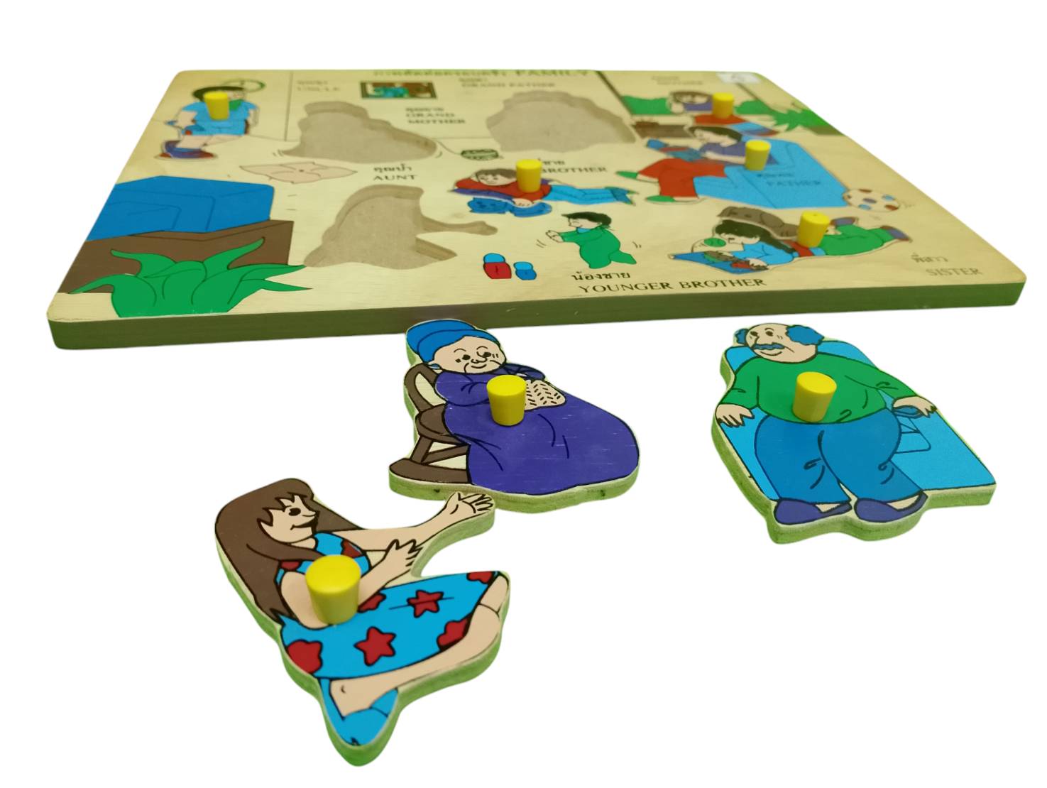 ภาพตัดต่อ ครอบครัว (8 ชิ้น) , ของเล่นไม้, ของเล่นเสริมพัฒนาการ, ของเล่นเด็กอนุบาล, สื่อการสอนเด็กอนุบาล