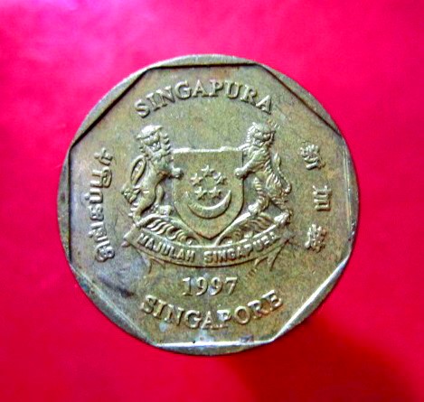 เหรียญเงินตราต่างประเทศ 1 ดอลลาร์ ประเทศสิงคโปร์ ค.ศ 1997
