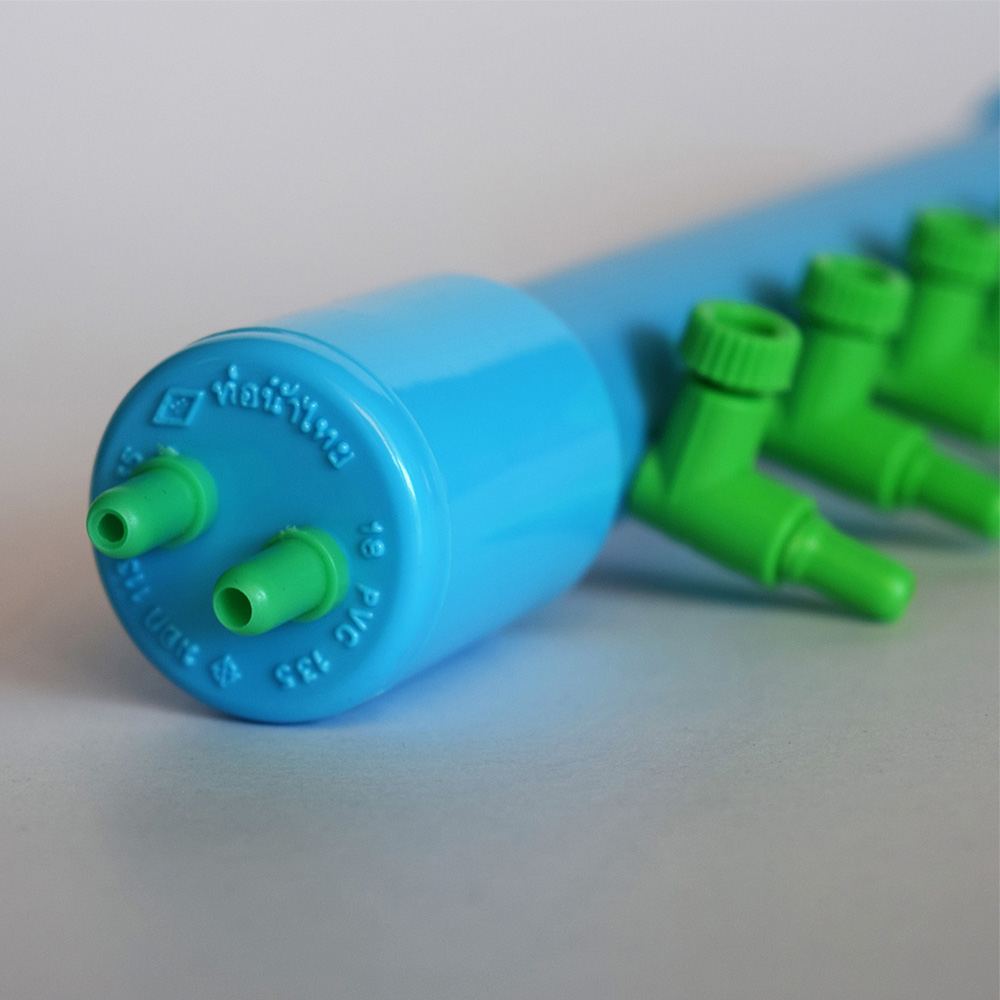 ท่อพักลม ท่อแยกลม เข้า 2 ออก 6 ปรับแรงดันลมได้ 2 ตัว