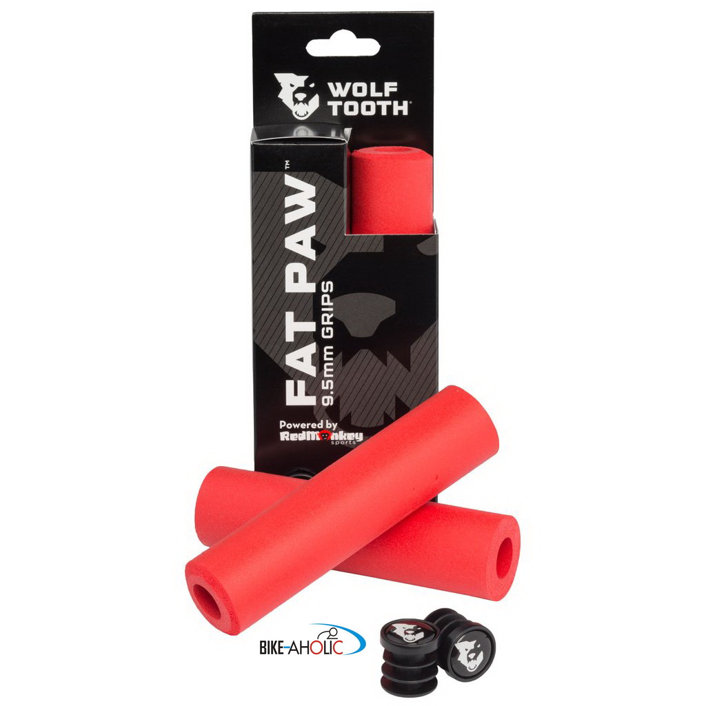 ปลอกแฮนด์ซิลิโคน 100% : Wolf Tooth Componenents - Made in USA สีแดง