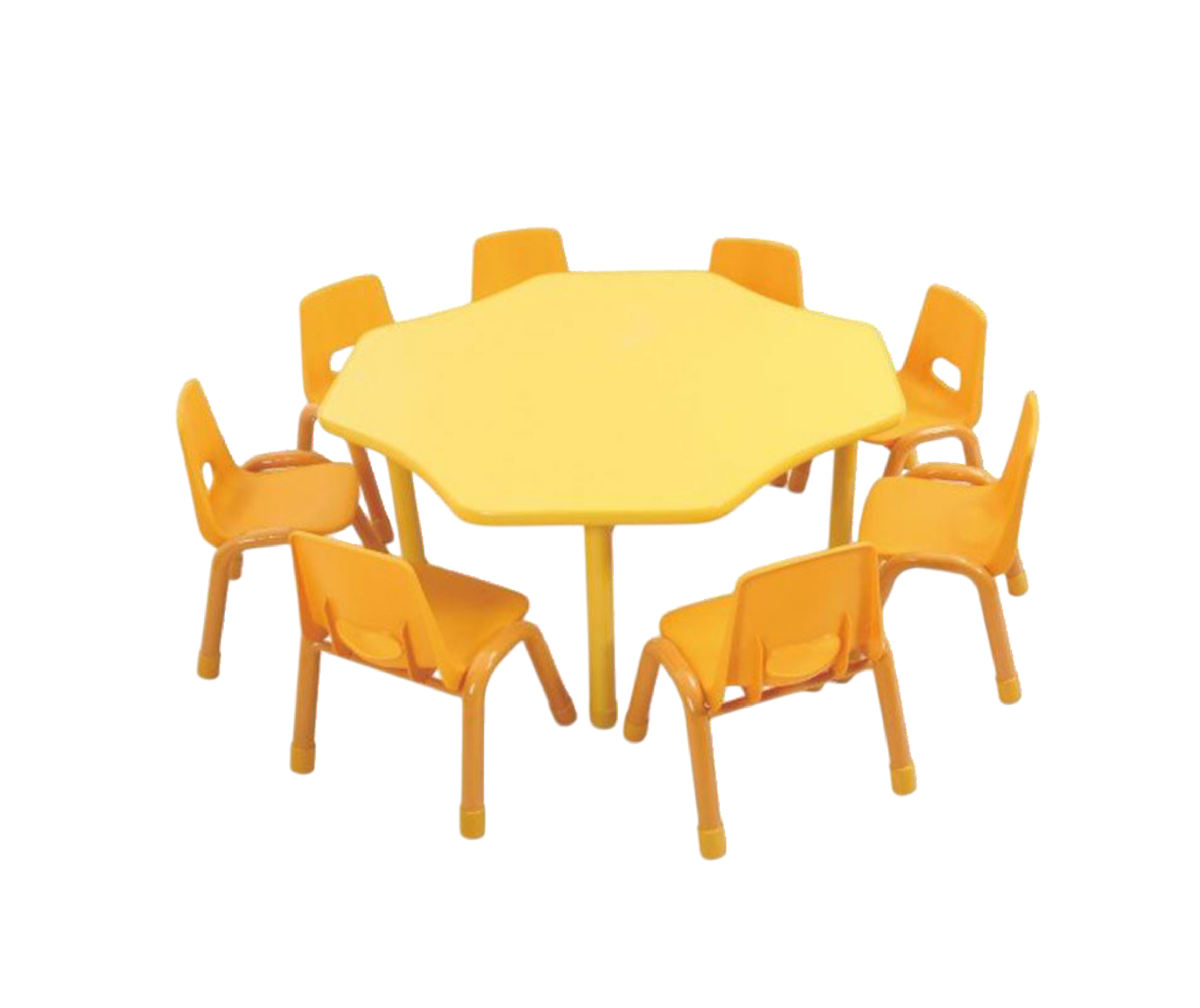 ชุดโต๊ะหกเหลี่ยม พร้อมเก้าอี้ 8 ที่นั่ง โต๊ะเก้าอี้นักเรียน,โต๊ะเด็ก,เก้าอี้เด็ก,อนุบาล-ประถม,โต๊ะกิจกรรม,โต๊ะพลาสติกขาเหล็ก,โต๊ะเขียนหนังสือเด็ก สั่งนำเข้า ขนาดความยาวโต๊ะ 120 ซม. ขนาดความสูงโต๊ะ 48-60 ซม.