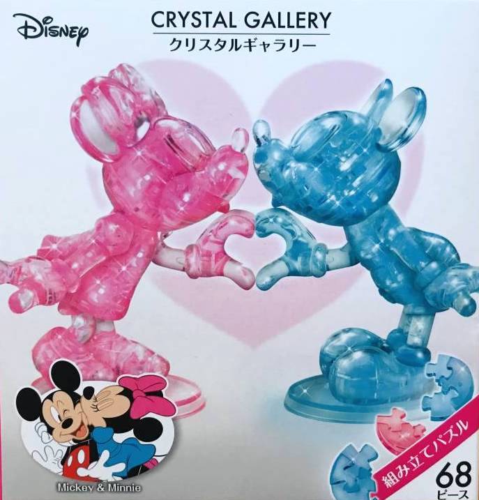 Mickey & Minnie Mouse (แบบประกอบ) ของแท้ JP - Crystal Gallery Hanayama [โมเดล Disney] (2 ตัว)