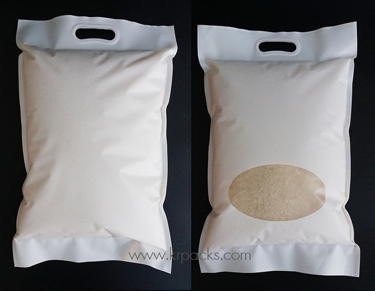 ถุงข้าว สีขาว เจาะหน้าต่าง ขนาด 2.5 / 5 กก.