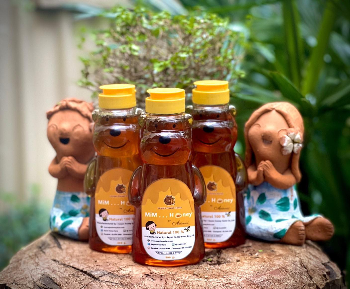 MiM Honey ขวดหมี น้ำผึ้งจากดอกลำไย Ambrosia ขนาด 500 กรัม