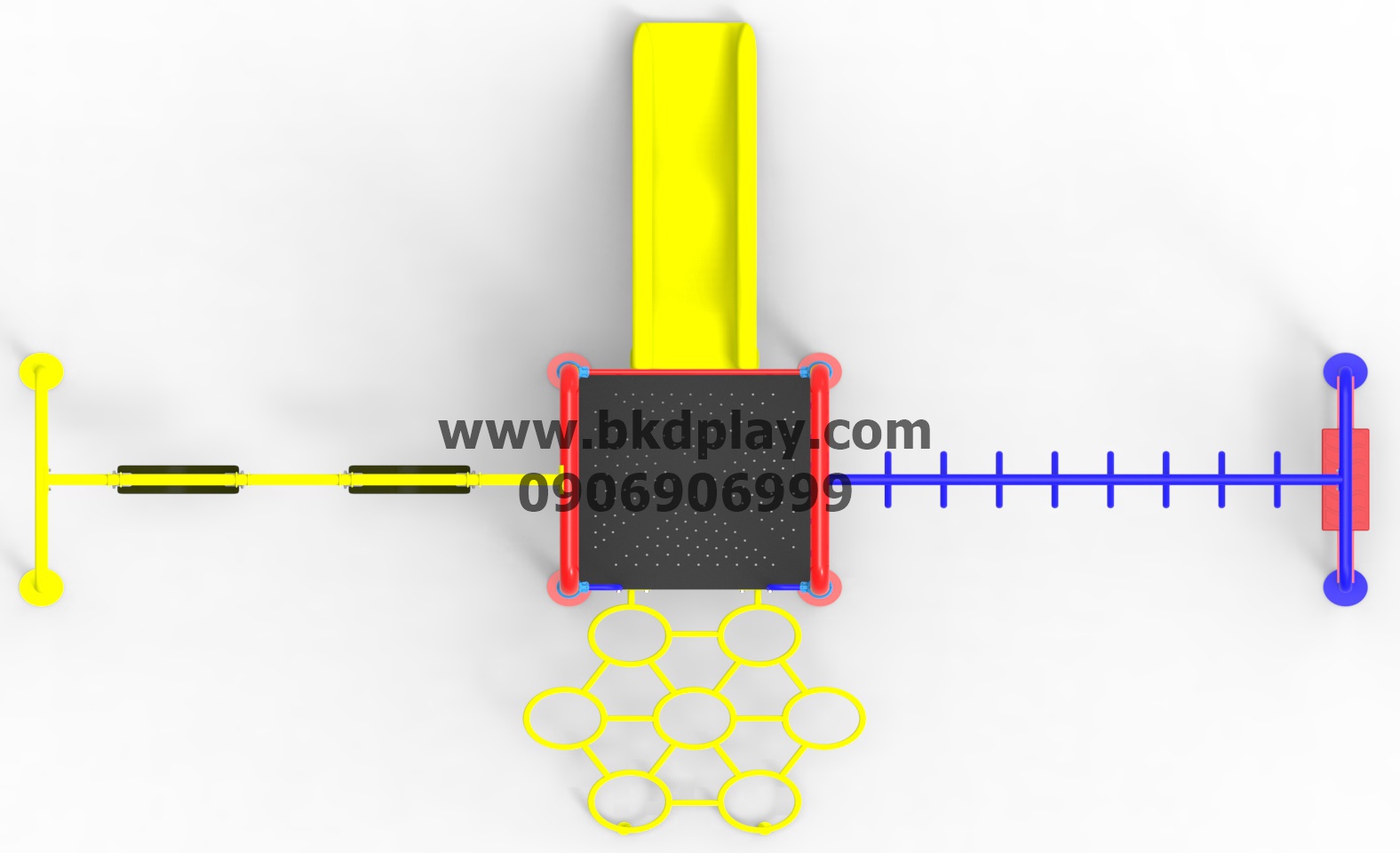 ชุดหอสไลด์80 +บาร์โหน +ปีนป่ายเชือก เครื่องเล่นสนาม กลางแจ้ง เหล็ก, สไลเดอร์ของเล่น สั่งทำ 10-20 วัน ขนาด 430x610x250 ซม.