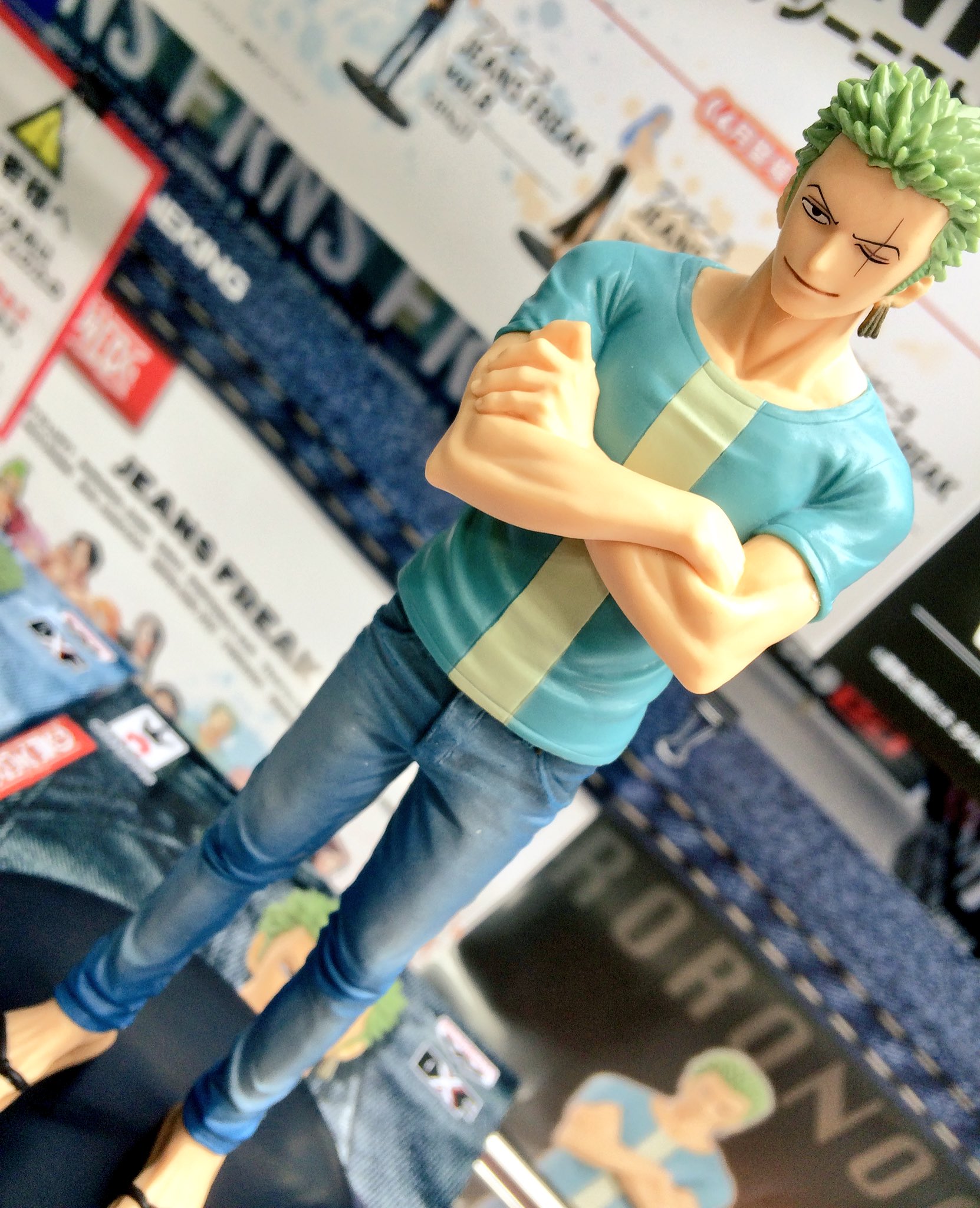 Zoro ของแท้ JP แมวทอง - Jeans Freak Banpresto [โมเดลวันพีช]