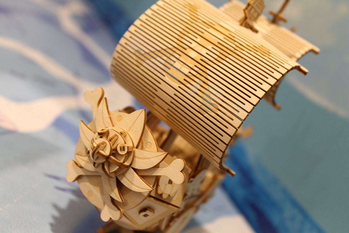 Thousand Sunny (แบบประกอบ) ของแท้ JP แมวทอง - Wooden Art ki-gu-mi [โมเดลเรือวันพีช]