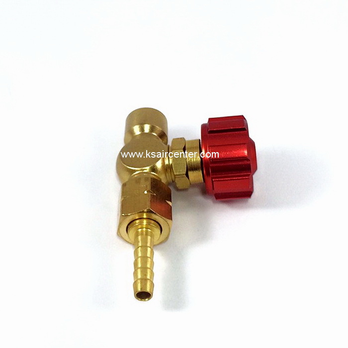 วาล์ว เปิด-ปิด แก๊สกระป๋อง รุ่นใหม่ ลูกบิดสีแดง (รหัสสินค้า 005053)