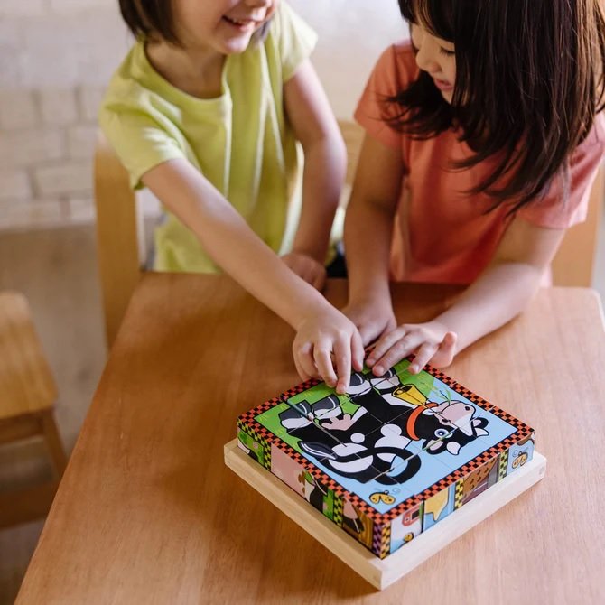 ชุดพัซเซิลลูกบาศก์ รุ่นฟาร์ม 16ชิ้น เสริมการเรียนรู้สิ่งรอบตัว การคิดแก้ปัญหา และ การมีสมาธิ Cube Puzzle Farm Melissa&Doug, ของเล่นเสริมพัฒนาการ, ของเล่น