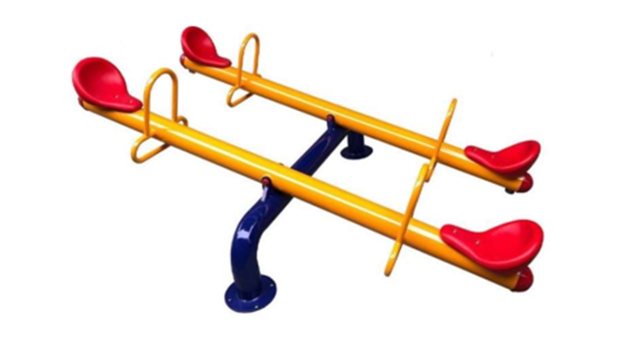ไม้กระดกคานขวาง 4ที่นั่ง เครื่องเล่นสนามเหล็ก คานกระดก เครื่องเล่นสนาม สินค้าพร้อมส่งในไทย