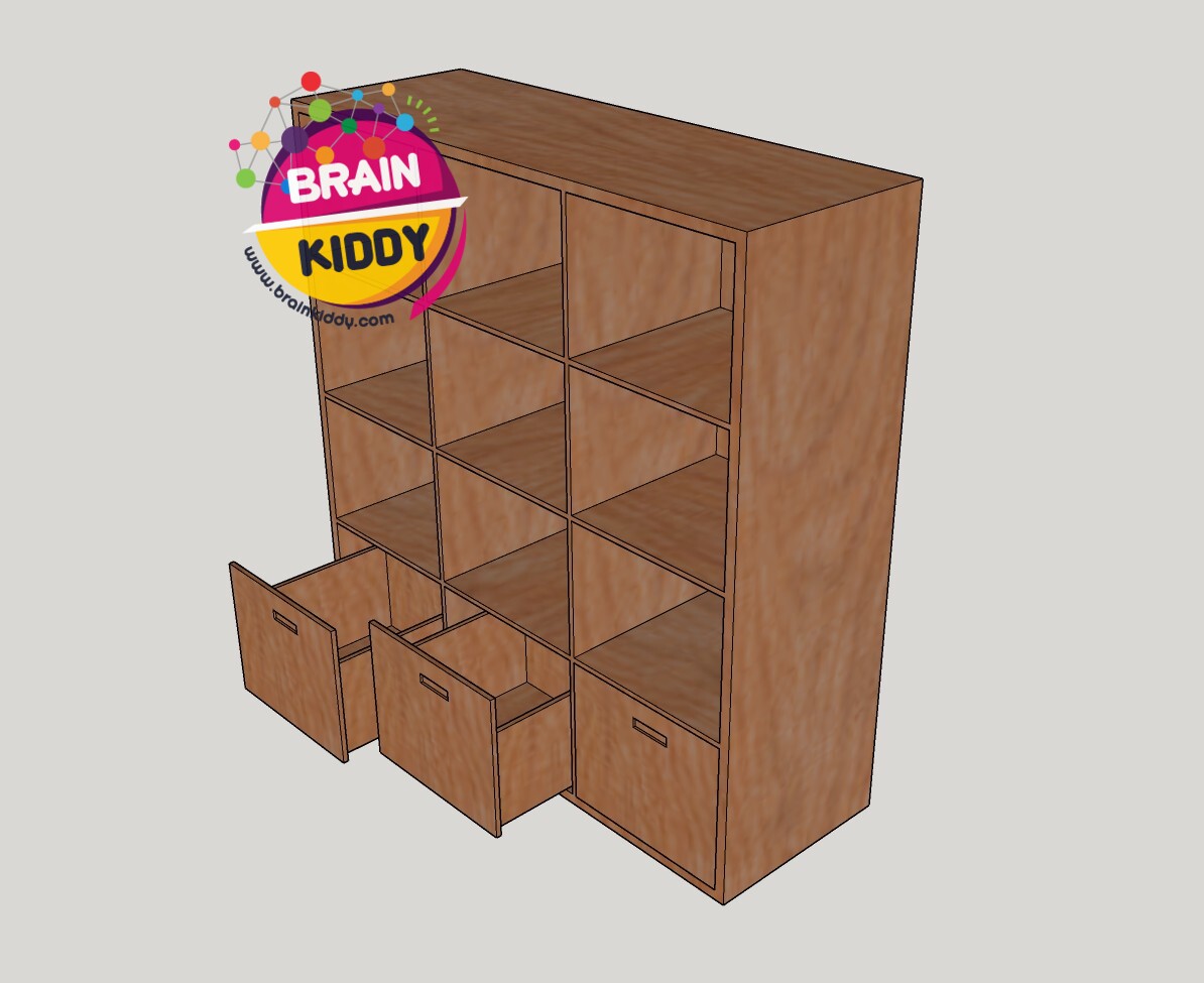 ชั้นเก็บกระเป๋าและที่นอน 9 ช่อง, เฟอร์นิเจอร์เด็กสั่งทำตามสีและขนาดได้ , เฟอร์นิเจอร์ไม้ , เฟอร์นิเจอร์เด็ก ขนาดไม่น้อยกว่า 39 x 112 x 117 ซม.