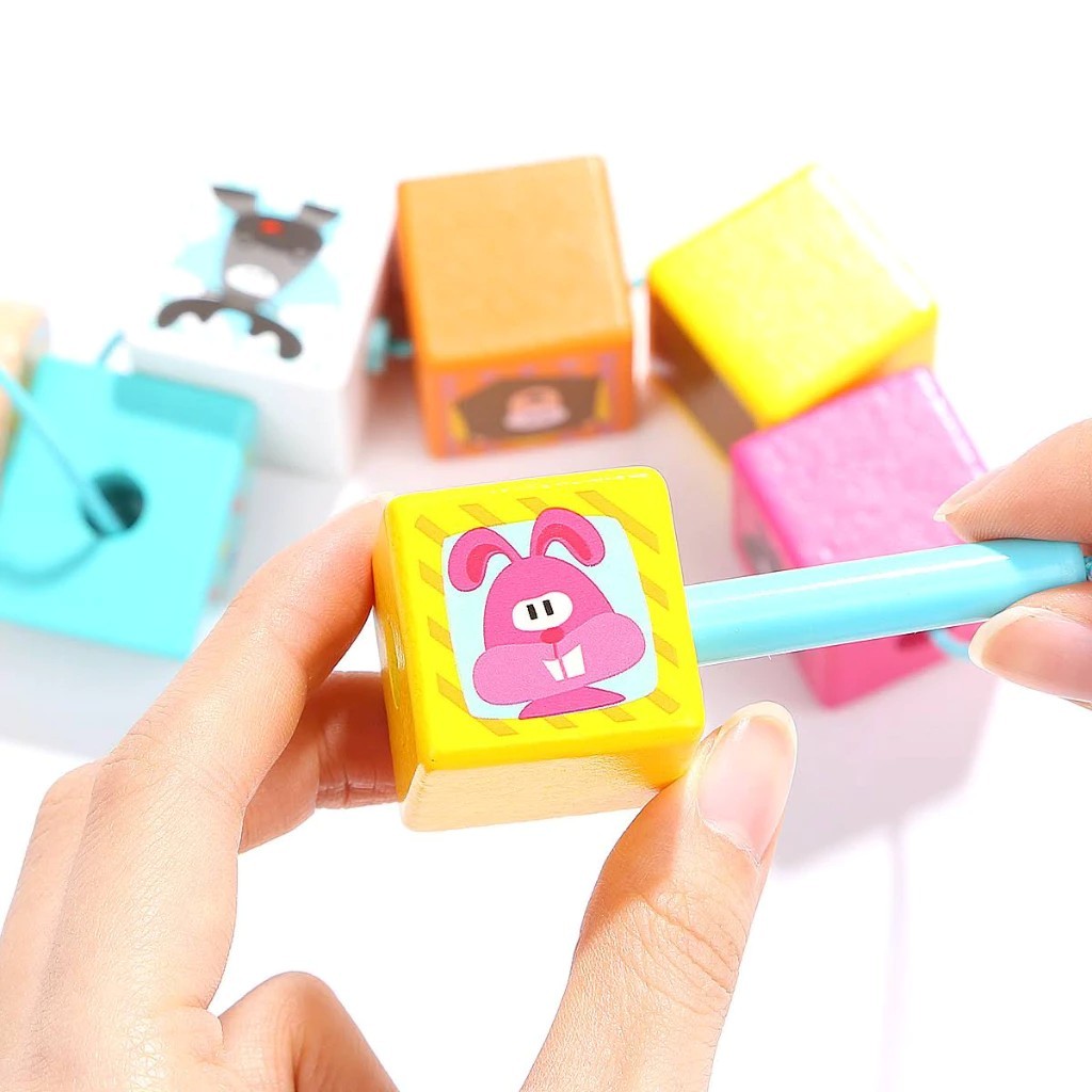 บล็อกต่อร้อยเชือกสัตว์ (38 ชิ้น) ,ของเล่นไม้, บล็อกไม้, บล็อกต่อ,ของเล่นเสริมทักษะการเรียนรู้, ของเล่นเสริมพัฒนาการเด็กอนุบาล, สื่อการสอนปฐมวัย, พร้อมส่ง