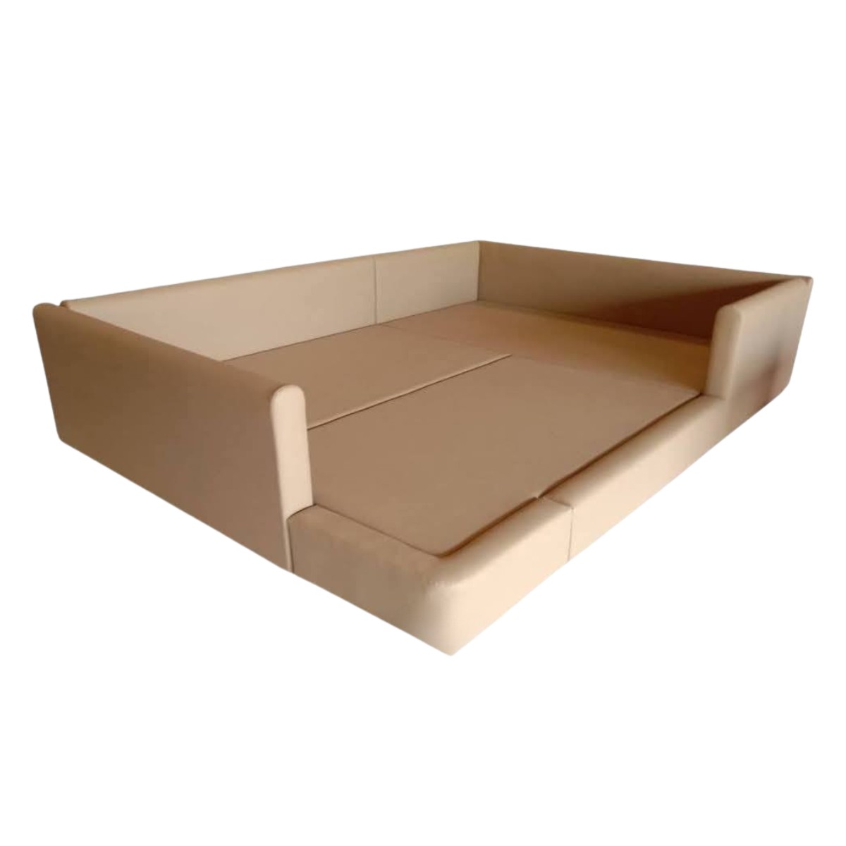 ชุดC เตียงครอบครัว เตียงบุหนัง เตียงเสริมเด็ก เตียงนอนผู้สูงอายุ เตียงเสริมกันตก เตียงเสริมข้าง ขนาด 9.5 ฟุต