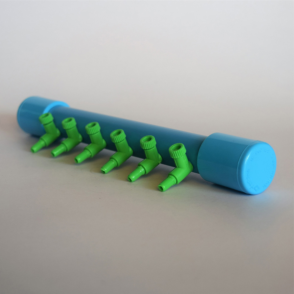 ท่อพักลม ท่อแยกลม เข้า 2 ออก 6 ปรับแรงดันลมได้ 2 ตัว