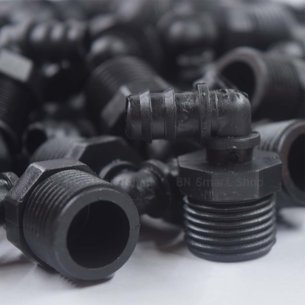 ข้อต่องอแปลง เกลียวนอก 1/2" x 12 mm และ ข้อต่อตรง 4หุน เกลียวใน 5 ชุด ใช้งานบ่อปลากุ้ง งานสวน งานเกษตร