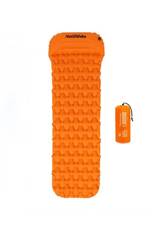 NH19Z012-P : FC-12diamond thick inflatable mat with pillow (Orange)