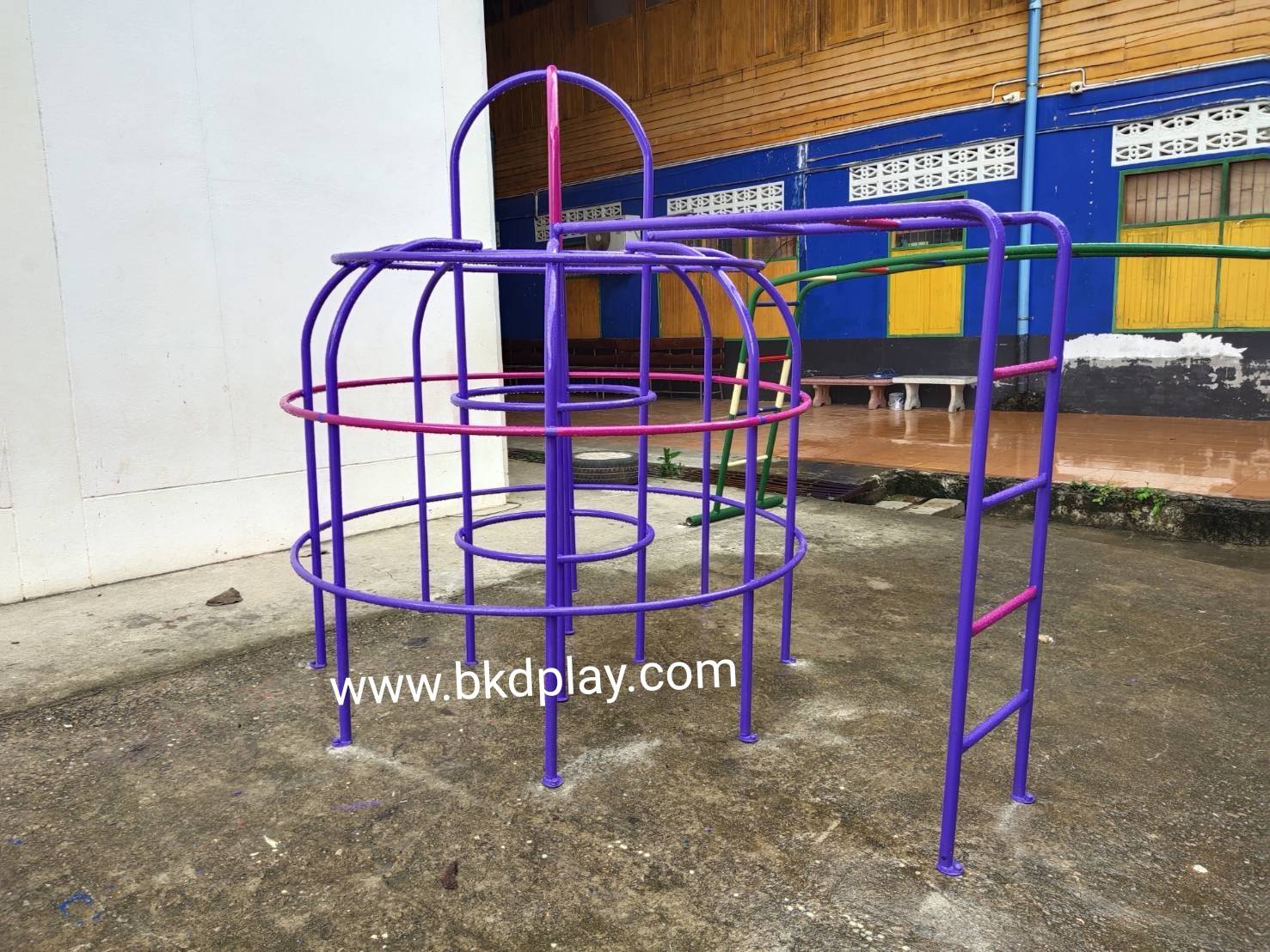 โดมกลมมีบาร์ไต่, เครื่องเล่นสนามกลางแจ้ง , เครื่องเล่นสนามแบบเหล็ก,ชิงช้า,สไลเดอร์,โยกเยกเหล็ก, ม้าหมุน, OutdoorPlayground, ราคาโรงงาน ขนาด 130x250x130 ซม
