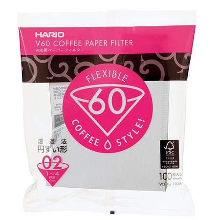 Hario v60 Paper Filter 02 W(100pcs) - VCF-02-100W
