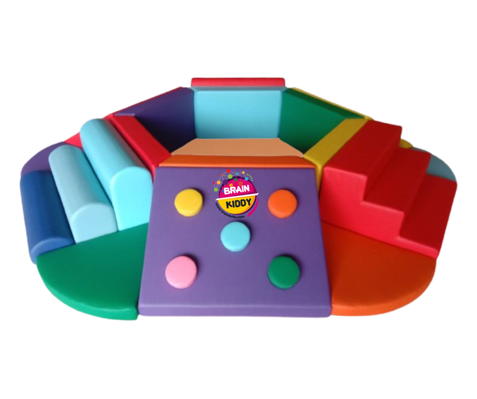 ชุดปีนป่ายหกเหลี่ยมรวมบ่อบอล ภูเขานุ่มนิ่ม, บ่อบอลนุ่ม เบาะนุ่ม ของเล่นเสริมพัฒนาการ ขนาด : 210x210x40 ซม.