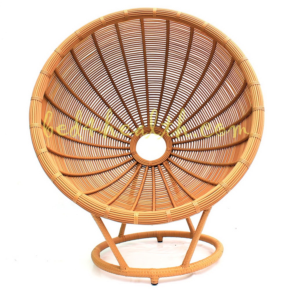 เก้าอี้หวายเทียม ทรงกลม พร้อมเบาะ