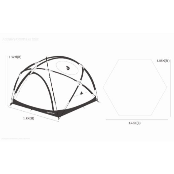 GroundCover Acorn House Dome 3.45 Tent Tan - Ground Cover - Acorn