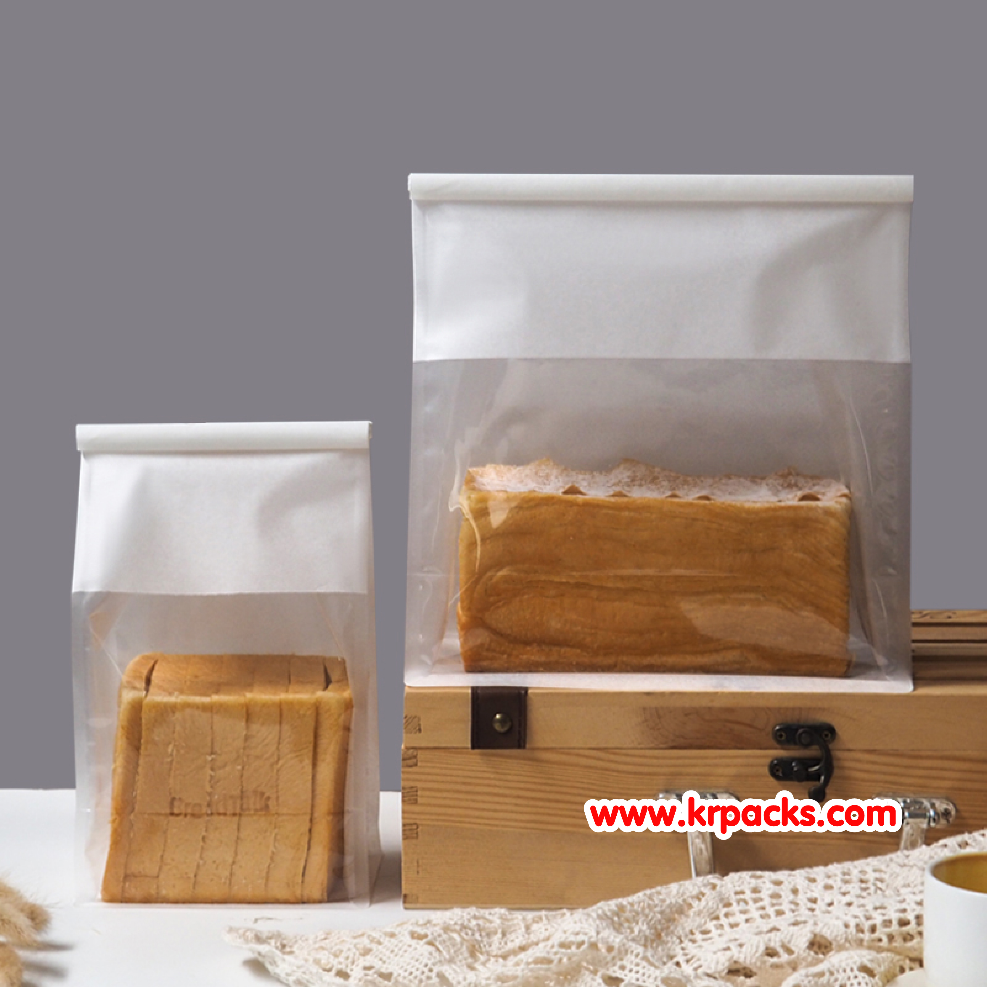 ถุงขนมปัง พับข้าง ตั้งได้ มีลวดปากถุง ถุงโทสต์ ถุงToast ถุงครัวซองค์ ถุงโดนัท ถุงบัน