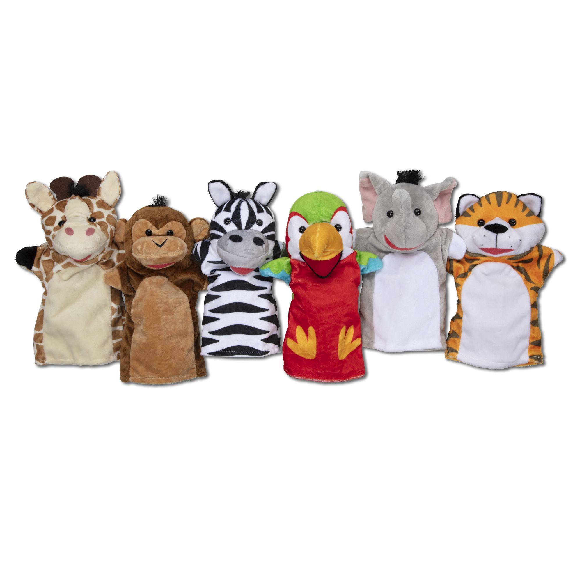 ของเล่นอเมริกา,ชุดหุ่นมือ 6 ตัว ,รุ่นซาฟารี ,ทำจากผ้าคุณภาพดี,Safari Buddies Hand Puppets ,ของเล่นเสริมพัฒนาการ
