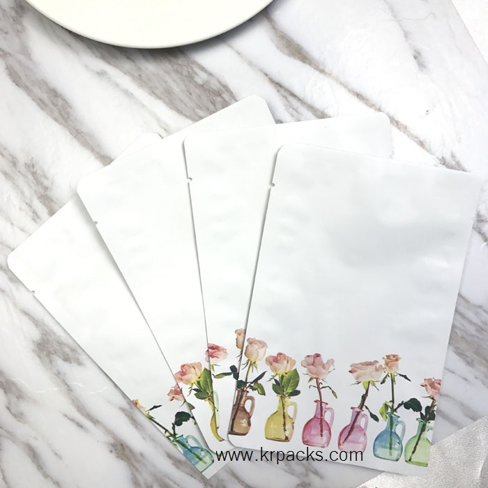 ถุงซีล 3 ด้าน ฟอยล์สีพิมพ์ลายดอกไม้ (6 ขนาด)