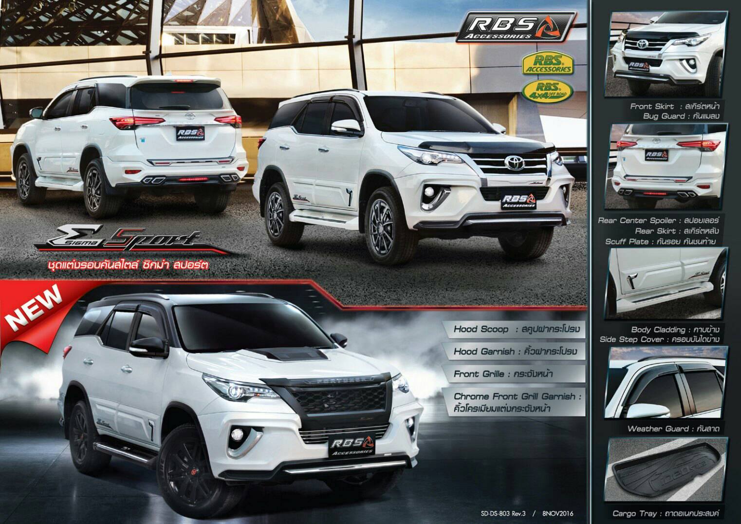 9DEN&V.1 VS TOYOTA ALL NEW FORTUNER SIGMA SPORT E4 2015-ON [บนเส้นทางอีกยาวไกลชุดแต่งรอบคันที่ถูกออกแบบให้รองรับุทุกเส้นทาง]