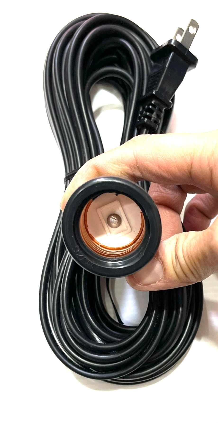 สายไฟ 2*0.5 SQ.MM. พร้อมขั้วยางกันน้ำ E27 ยาว 10 ม